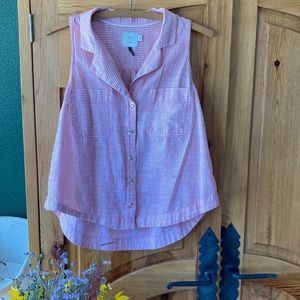 Button down striped summer tank top 🍉